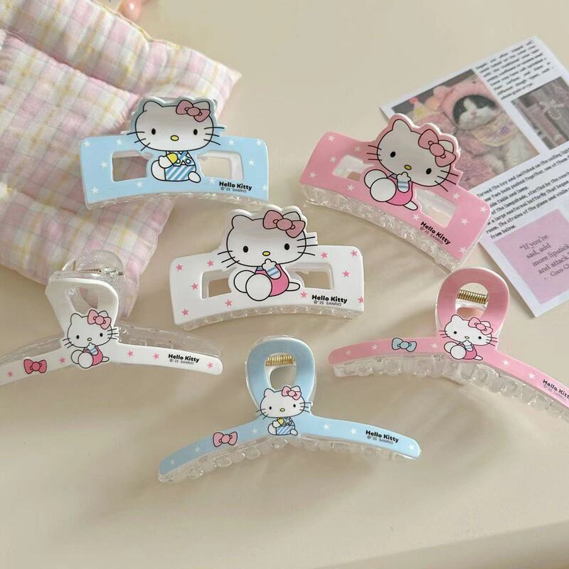 New Sanrio Acrylic Clip Cartoon Cute Kt Cat Hair Clip Colorfulful Cute Shark Clip Kidsren's Hair Accessories