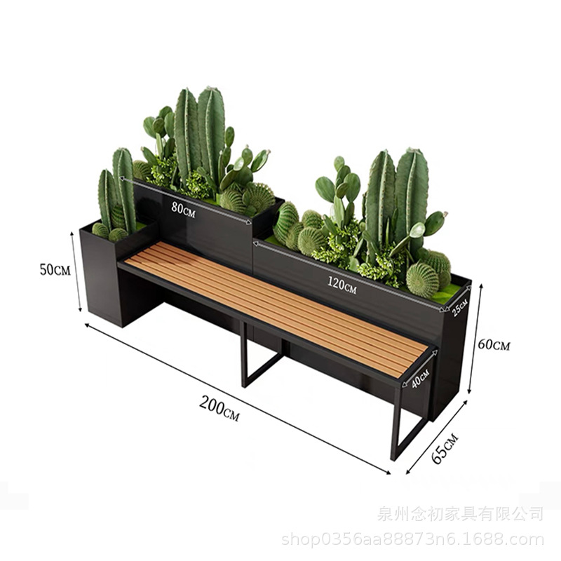 戸外鉄芸花箱組合せ販売部商店街は緑化花壇カフェ街のステンレス花溝を遮断している