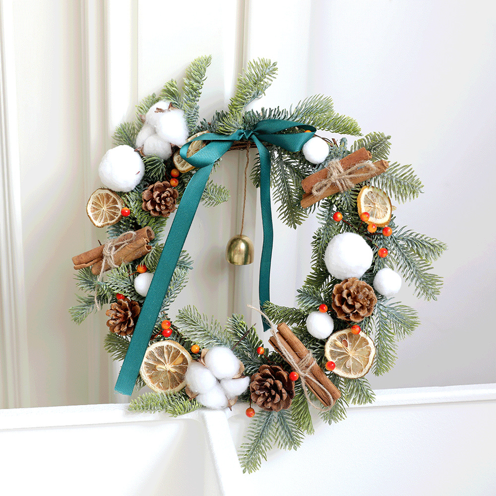 Qingqin transfronteriza decoraciones navideñas puerta guirnalda rodajas de limón decoración guirnalda navideña decoración de primavera al por mayor