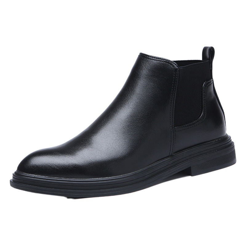 plus size cross-border pointed Chelsea boots England set leather boots business men's boots fleece-lined warm shoes a generation of hair