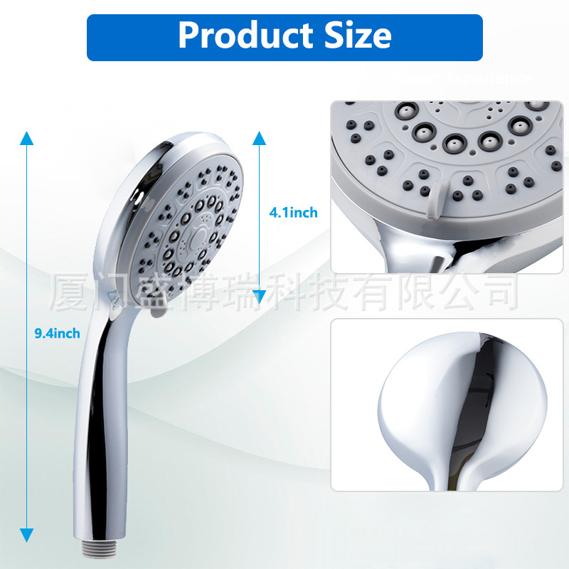 Cross-border bathroom, hotel, household 5-function shower head, hand-held showerhead, multi-functional pressurized showerhead Item Picture