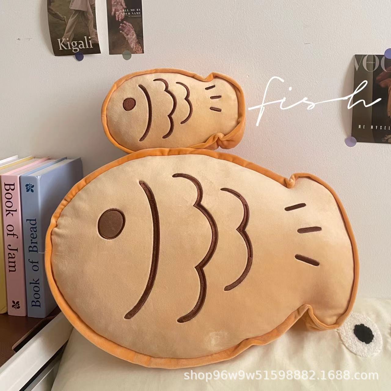 Creative Taiyaki Pillow Plush Toy Doll Sofa Pillow Bedside Cushion Living Room Decoration Car Soft Pillow