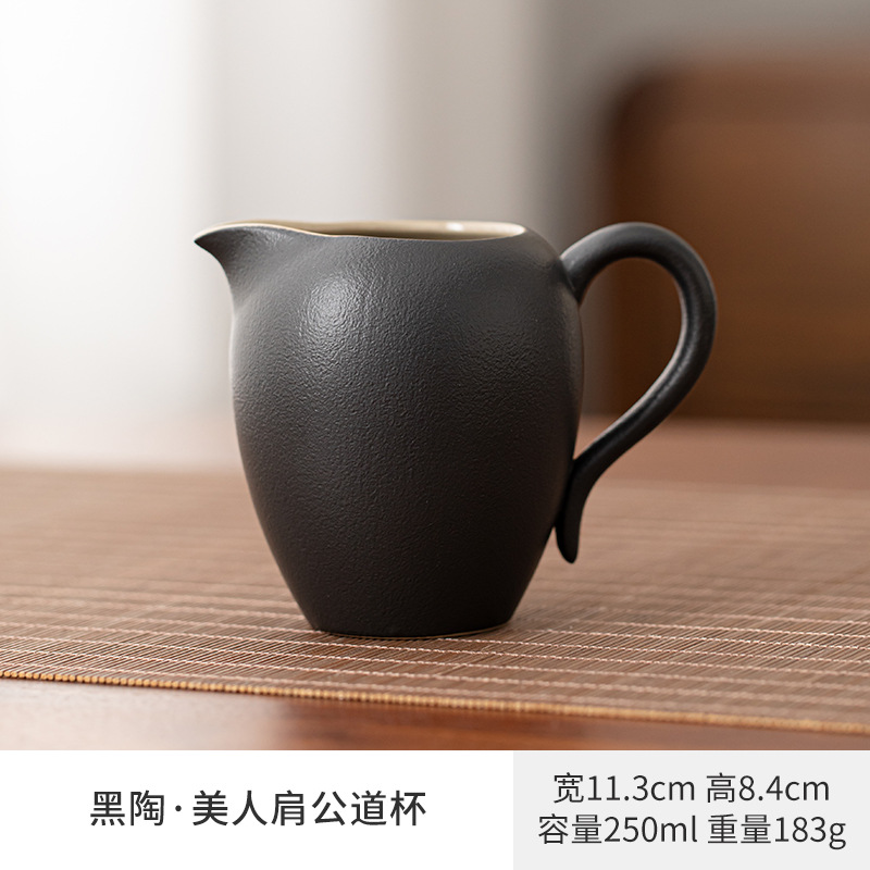 Cerámica negra esmaltada una olla cerámica doméstica cubierta taza de té taza de café taza de justicia taza cenicero lavado y filtrado de té