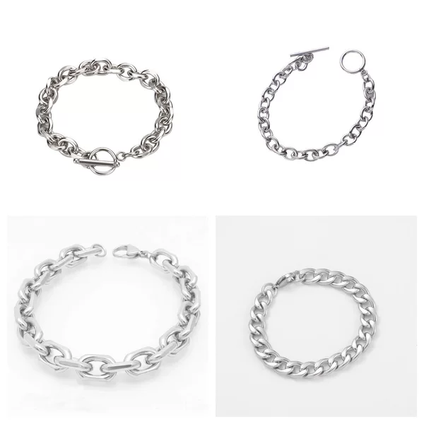 Factory wholesale European and American cross-border explosions stainless steel Cuban bracelet men and women couples simple fashion titanium steel accessories