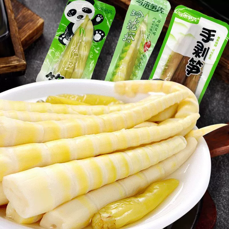 Будь первым, соревнуйся с поблань перца саса bamboo shoots, изысканные маринованные перцы, бамбуковые побеги, кислый и пряный хрустящий бамбуковый побег в маленьких пакетах и готовые к употреблению интернет-сенсационные закуски