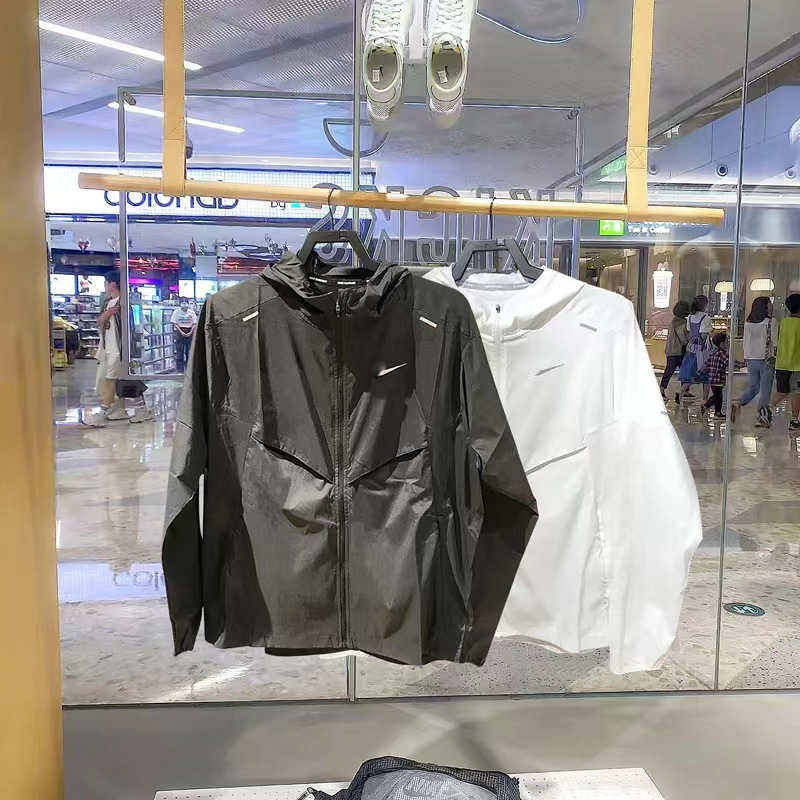 Trendy Brand Sun Protection Clothing for Men, Summer Outdoor Running, Fitness Training, Breathable Hooded Sports Casual Woven Fabric