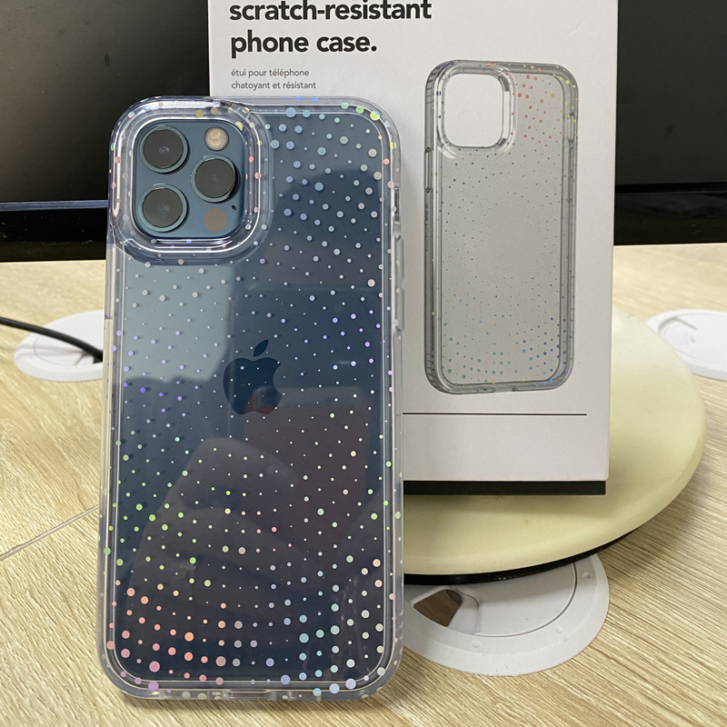 Applicable to Apple 12 laser phone case iPhone12tech same eco sparkle drop-resistant case IMD