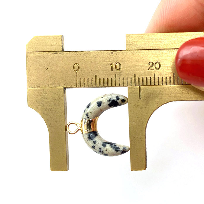 natural stone Material 1 Piece Natural Stone Natural Stone December Birthstone Turquoise Spot Moon Pendant Pendants Jewelry Accessories