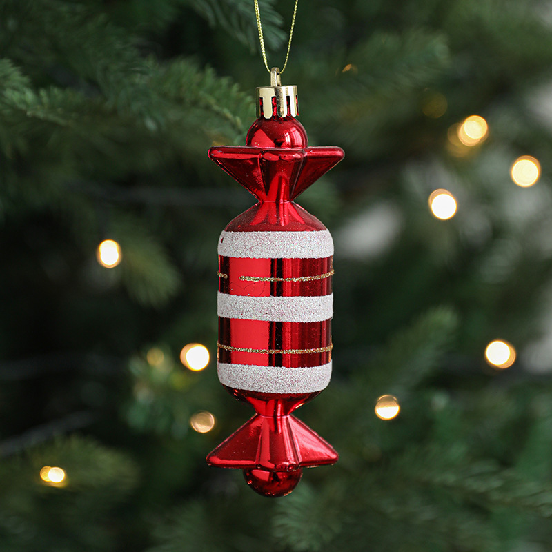 Decoraciones de Navidad personalizadas Hong Heng caramelo multicolor polvo de polvo de decoración de árbol de Navidad colgante DIY accesorios de vestuario