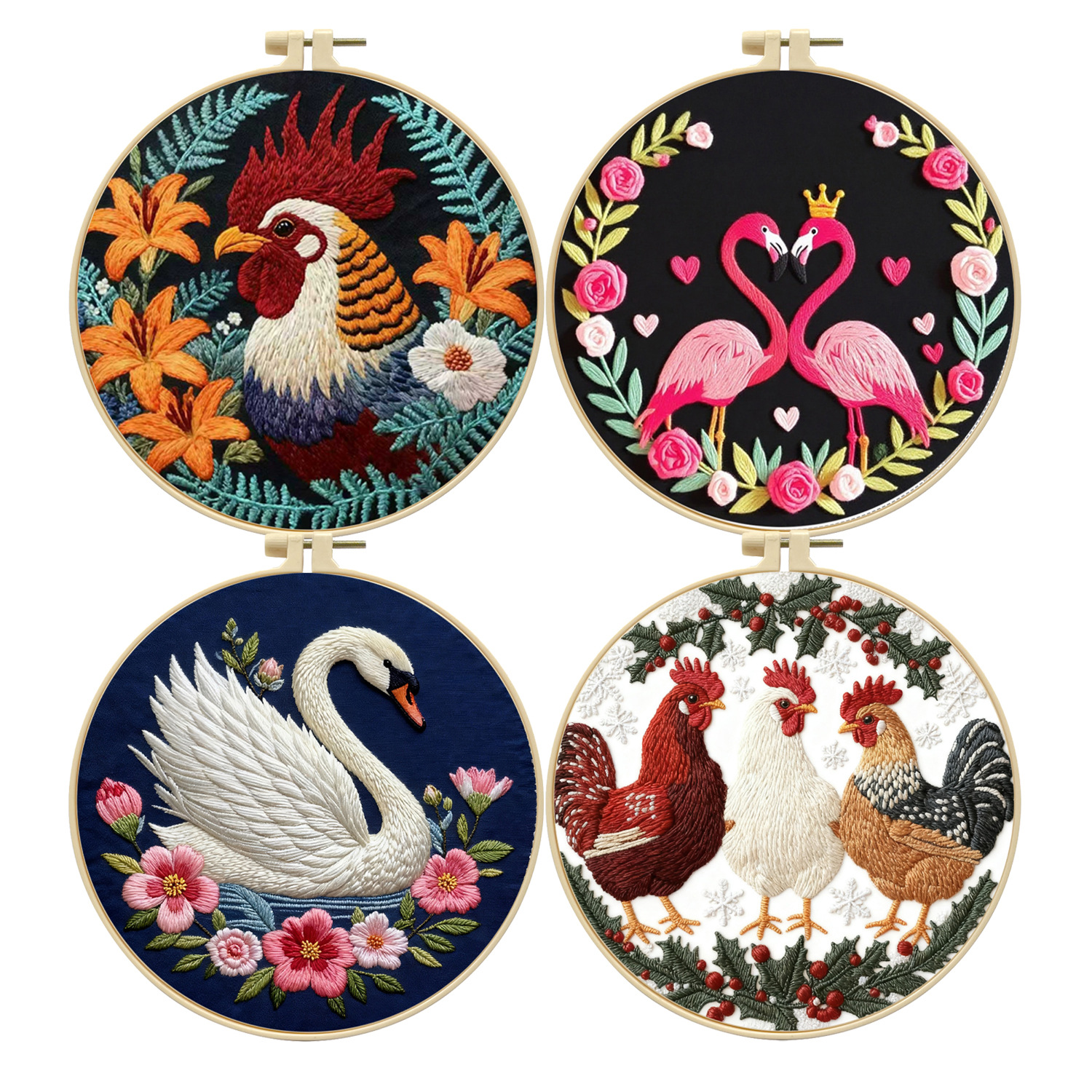 Nuevos productos bordados transfronterizos DIY hechos a mano paquetes de material de tela aviar combinación de decoración para el hogar colgantes adornos