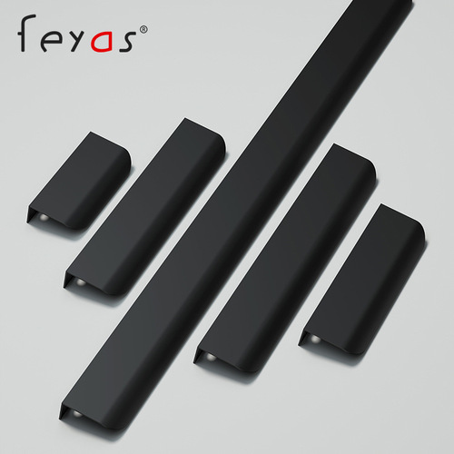 Feyas Invisible Pull Handle Modern Minimalist No-Drill Curved Handle High-End Drawer Wardrobe Cabinet Door Knob