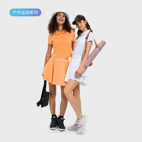 Spring and summer new sports short-sleeved lapel polo shirt for women, loose, breathable, slim fit, quick-drying yoga fitness T-shirt