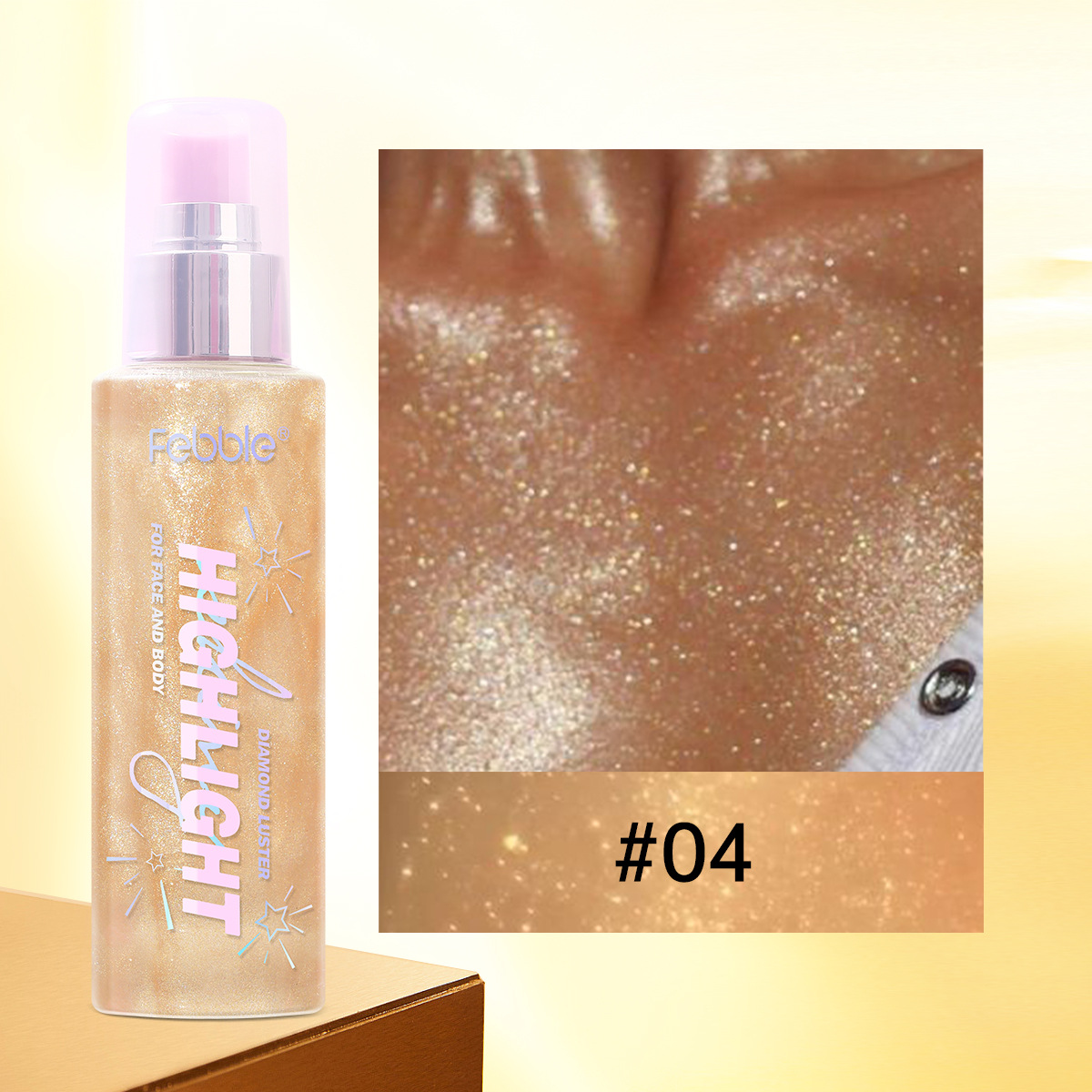 Febble transfronterizo serie de oro a prueba de agua spray líquido cuerpo líquido image 10