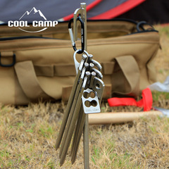 COOLCAMP outdoor camping tent peg storage floor peg stainless steel pendant camp peg storage rack portable accessories