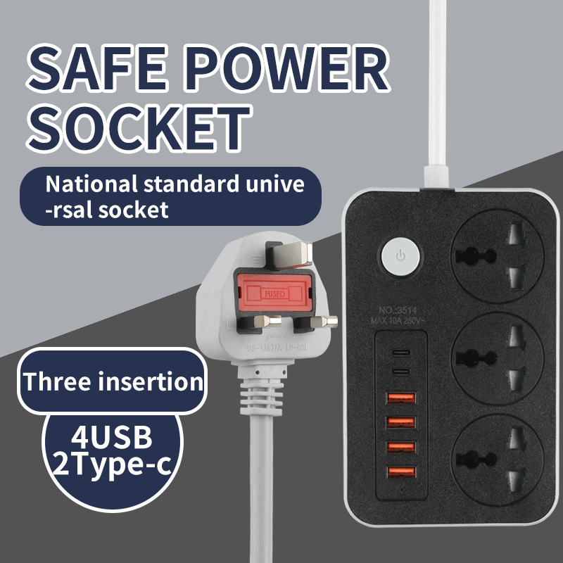 Transfronterizos enchufe inteligente USB doméstico enchufe de cable USB enchufe de cable USB multi-enchufe enchufe