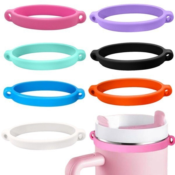 Silicone Water Cup Lanyard Collar Water Bottle Sling Water Cup Handle Silicone Ring Strap Outdoor Sports Portable Holder