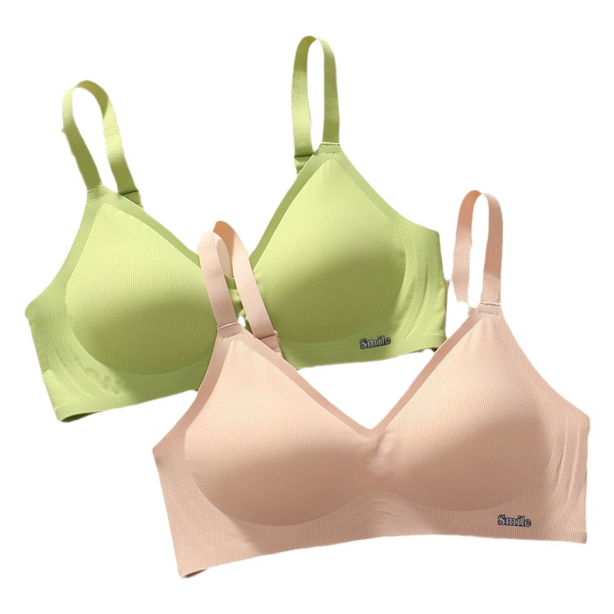 B78 Seamless Nude Feeling Women's Jelly Strip Bra Push-Up Seamless Soft Support Full Fixed Cup Bra