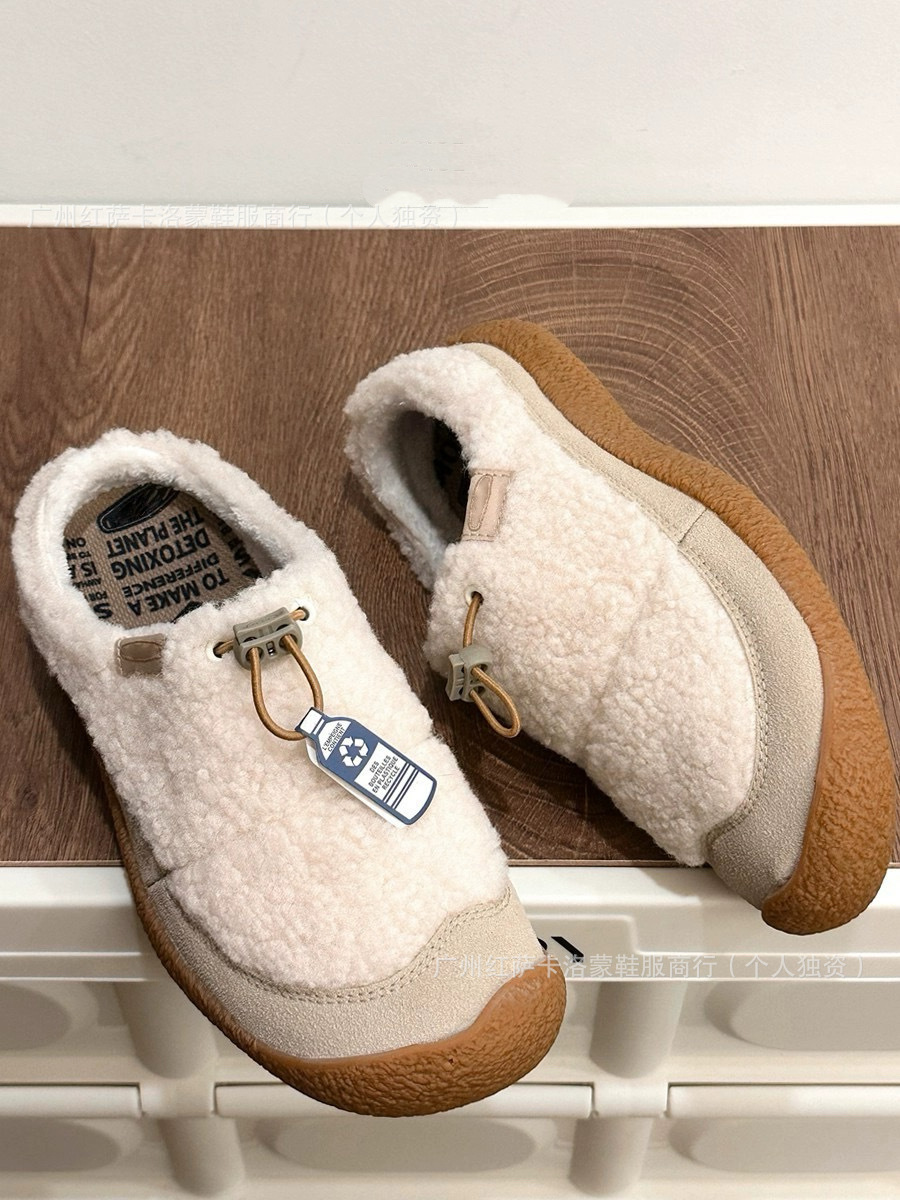 Zapatos Pitian transfronterizos de otoño y invierno SLIDE Cohn cordero zapatos de mujer calentados zapatos de lana al aire libre