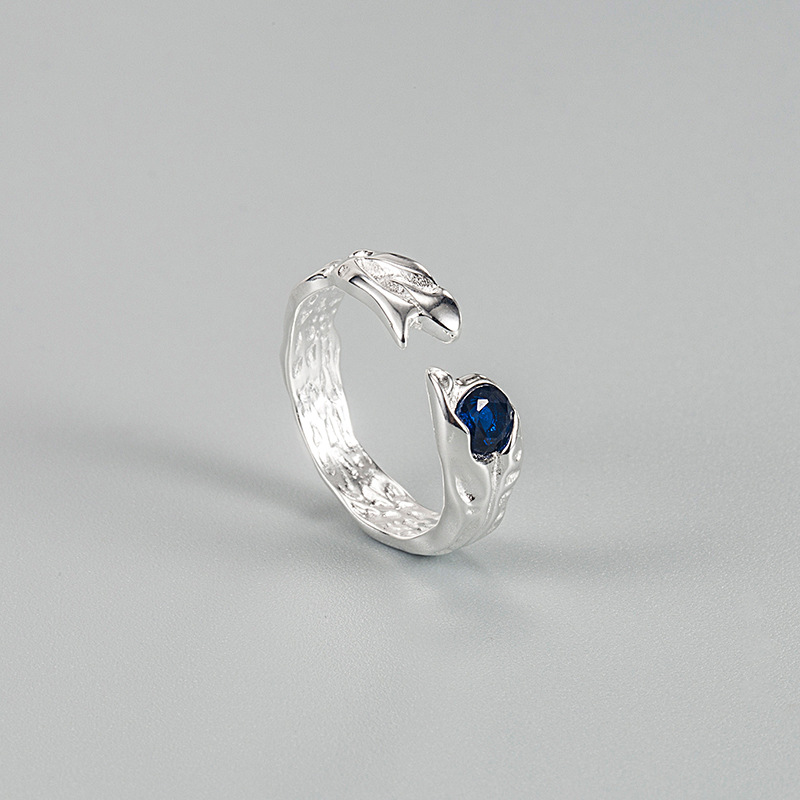 Fashion Geometric Sterling Silver Zircon Open Ring 1 Piece