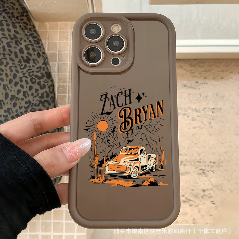 Sunset Car Suitable for Iphone17/16Promax Apple 11/12/13/14/15Pro High Bamboo Phone Case