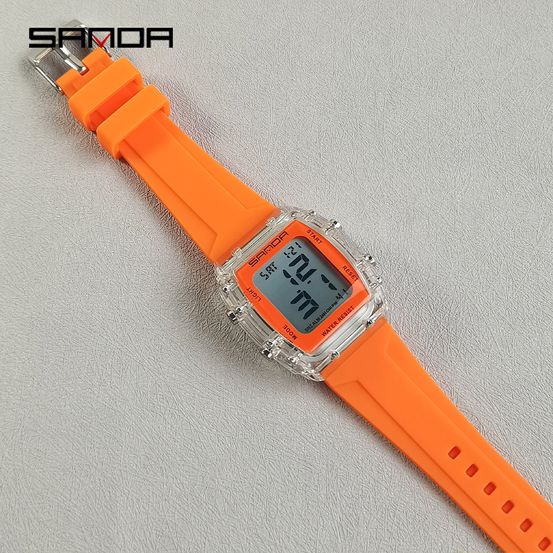 SANDA multifuncional barril de vino tipo reloj electrónico al aire libre para hombres y mujeres estudiantes reloj deportivo de moda reloj impermeable