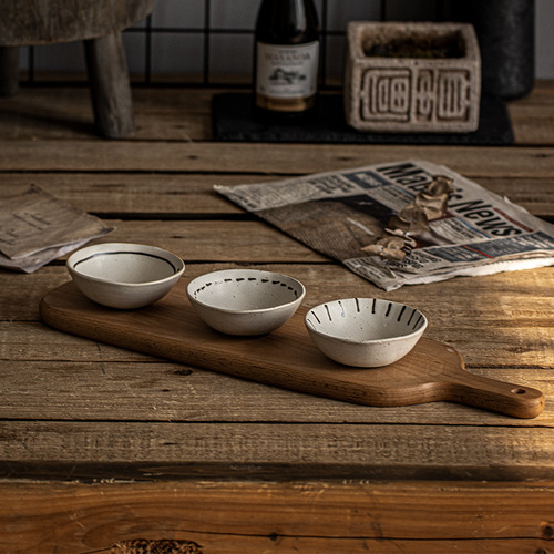 [Internet celebrity small plate] Good-looking dipping bowl, household, Japanese retro flavor plate, commercial use, slight flaws