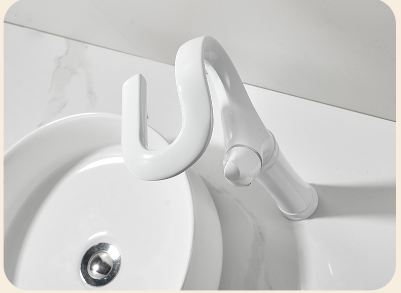 All-copper creative art washbasin, gun grey faucet, waterfall-style splash-proof bathroom cabinet, basin faucet undefined