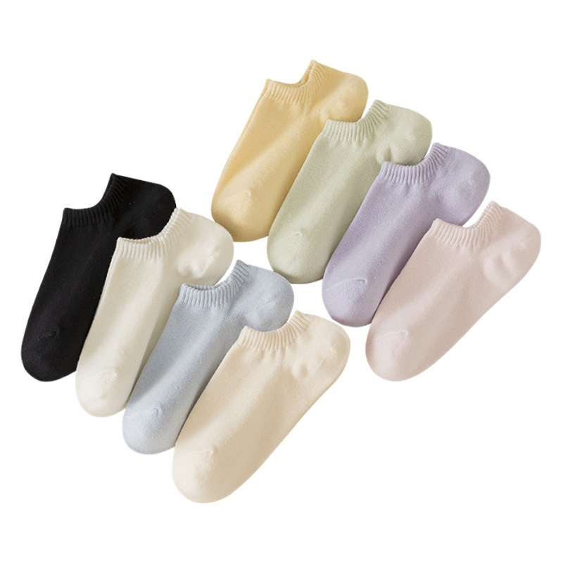 Calcetines de algodón de color sólido calcetines de tobillo de verano letra Hola de las mujeres estampado en caliente calcetines cortos de algodón suela de silicona Calcetines antideslizantes