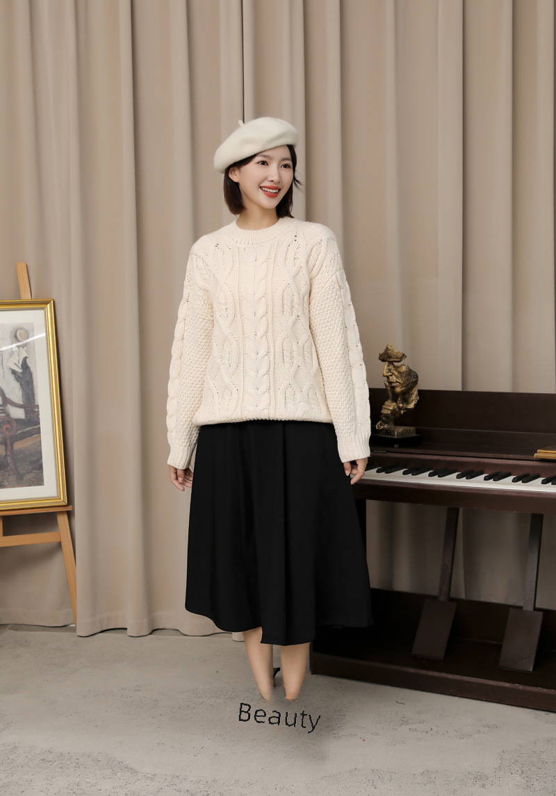 Family of three or four Family photo Parent-Child outfit Family-Child outfit Mother-child Parent-Child outfit Autumn and winter thickened twist sweater