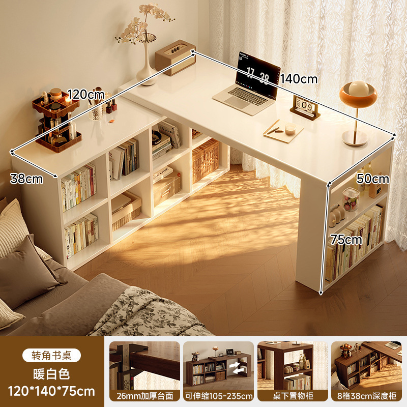 Esquina de madera maciza, escritorio, estantería, mesa integrada, dormitorio, hogar, tocador para estudiantes, escritorio para computadora en forma de l, oficina