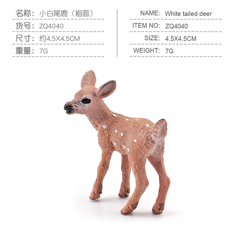 Transfronterizo de simulación de exportación mini macho alce Sika ciervo cola blanca ciervo bosque animal ciervo modelo decoración adornos