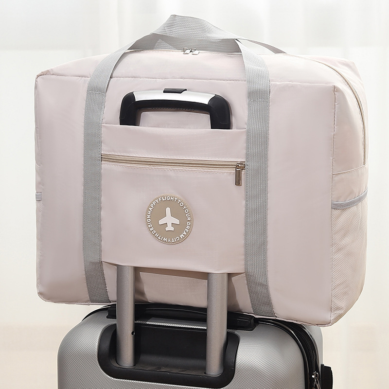 Round standard aircraft bag with lining double-layer travel bag folding storage bag portable clothes storage clothes finishing bag