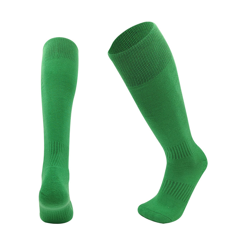 Calcetines de fútbol sobre la rodilla de color sólido personalizados Calcetines para adultos, niños de escuela primaria, calcetines deportivos con fondo de toalla gruesa, calcetines de béisbol