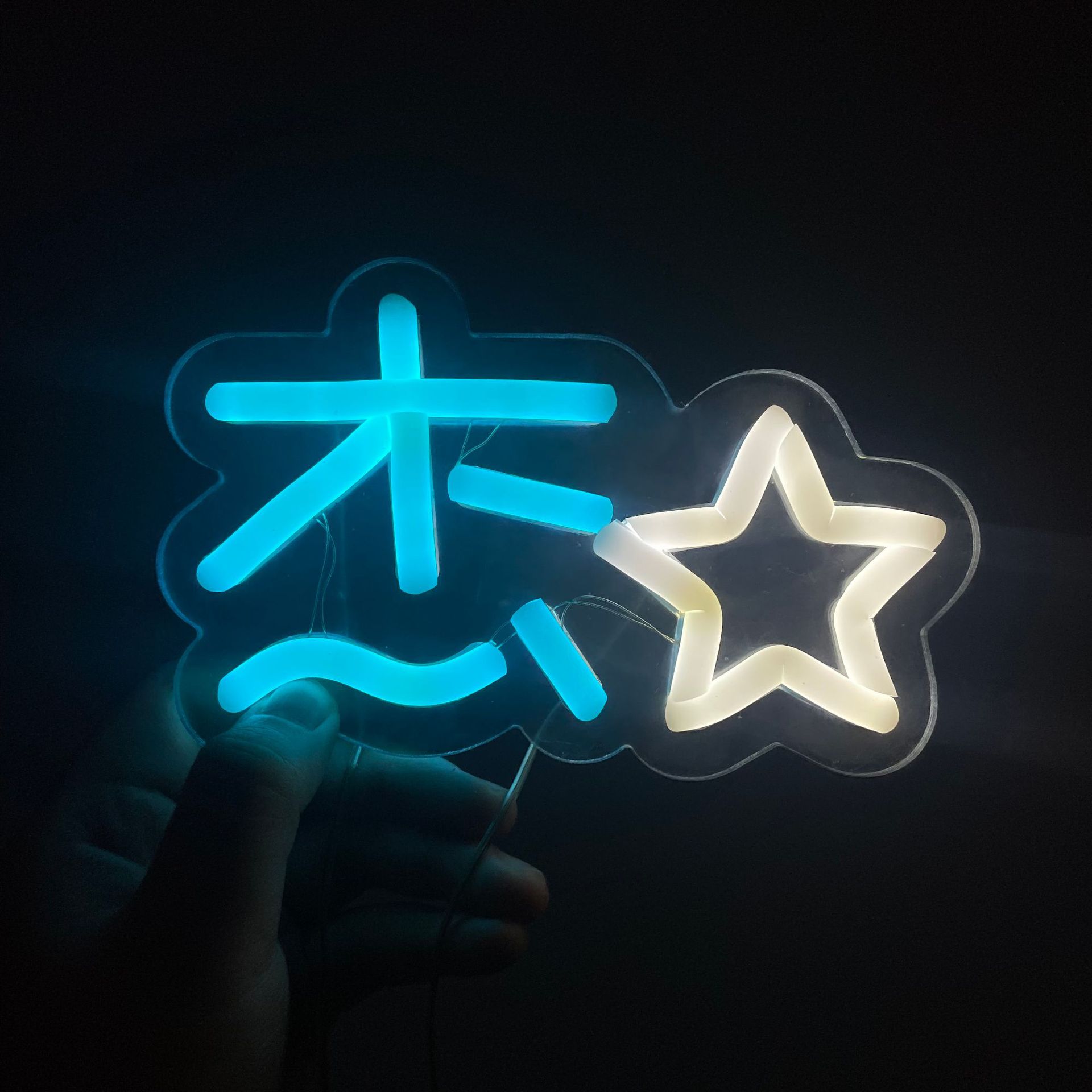 张杰演唱手机背夹霓虹灯LED迷你粉丝应援灯牌手举接机发