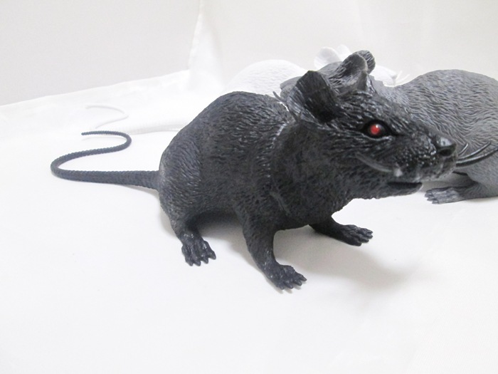 검은색 대형 쥐 모형 40cm