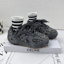 豹纹女童鞋2025秋季新款韩版软底宝宝阿甘鞋大童德训鞋男童运动鞋