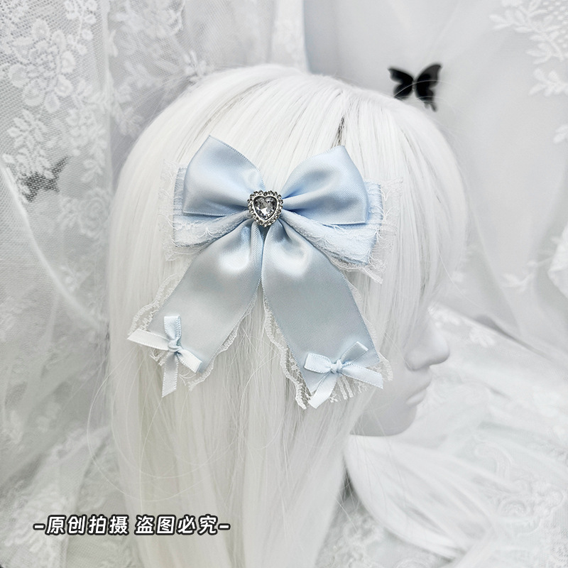 Original Lace Headwear Mass-Produced Handmade Heart Lace Bow Hairpin Lolita Japanese Style Gorgeous Headwear Original Lace Headwear Mass-Produced Handmade Heart Lace Bow Hairpin Lolita Japanese Style Gorgeous Headwear