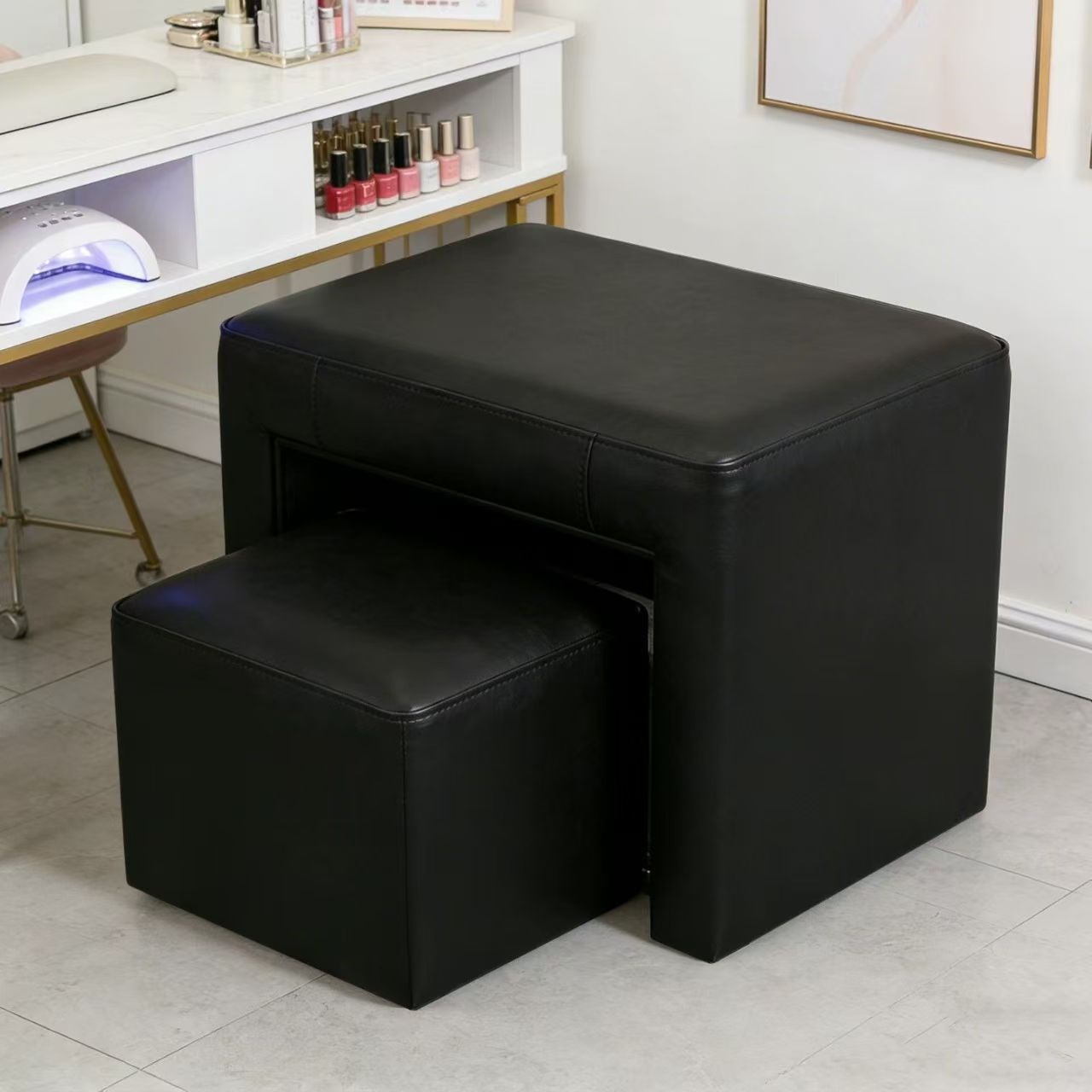Nail salon stool, manicure and pedicure technician stool, detachable foot massage and pedicure stool