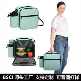 亚马逊便当包上班族带饭包手提保温包饭袋大容量饭盒袋斜挎野餐包