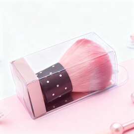 透明pvc腮红刷包装盒带挂钩 pet蘑菇气垫化妆工具塑料盒 彩印胶盒