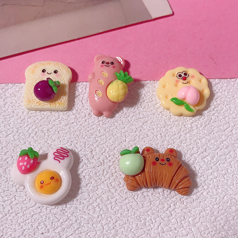 Nuevos alimentos para jugar con galletas diy accesorios de resina crema pegamento para el cabello caja de teléfono celular taza de agua botones de zapatos parches de galletas de frutas