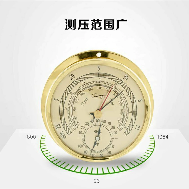 THB-600 судовые безжидкие барометры с медным покрытием Высокая точность три в одном барометр с температурой, влажностью и атмосферным давлением