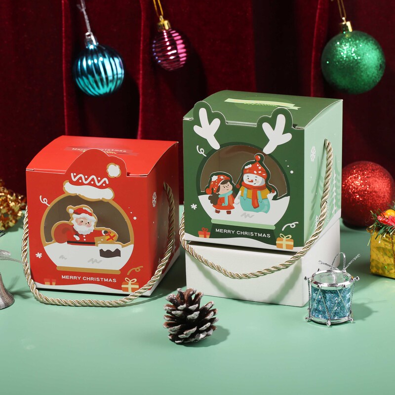 かわいいクリエイティブサンタ雪だるまリンゴ箱キャンディークッキー箱クリスマスプレゼント箱紙箱|undefined
