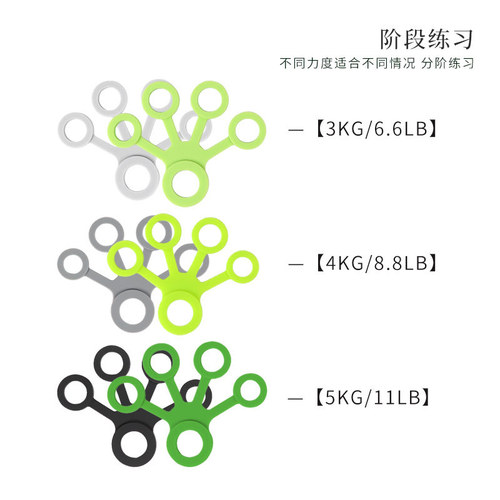 Five-finger silicone tension finger trainer piano guitar tension training hand strength silicone tension rope grip strength