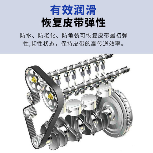Car engine belt noise suppressant extends life, lubricates to prevent aging, solves car belt noise, protective agent