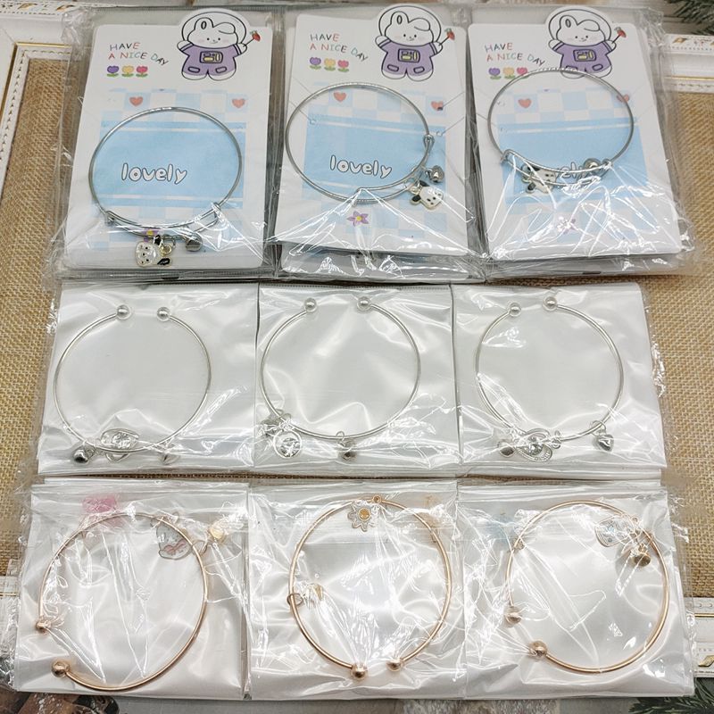 Various Cartoon Bracelets, Silver Multi-Ring New Imitation Silver Bracelets, Popular Bracelets for Women, Two Yuan Store Supply Wholesale