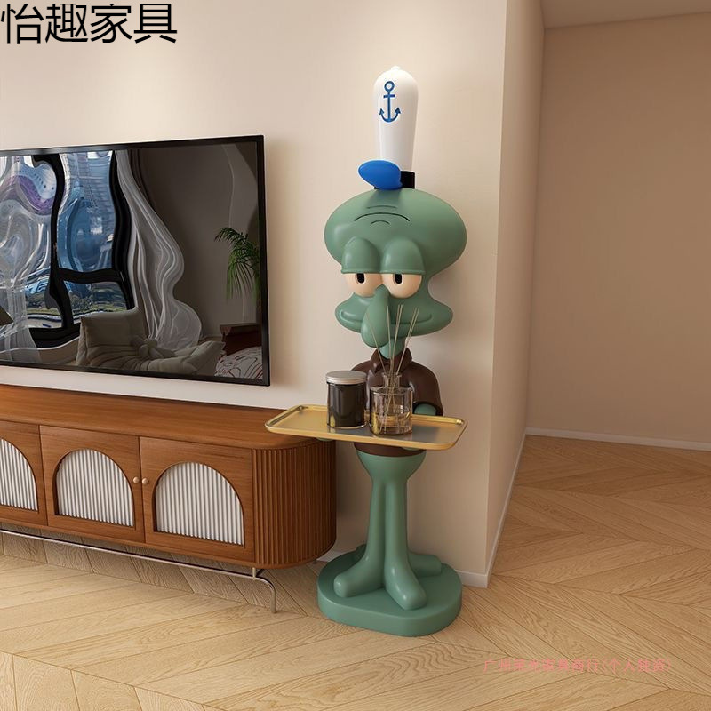 Floor Decoration Moving to New Home Opening Gift Ornaments Squidward Tray Tv Cabinet Next to the Sofa
