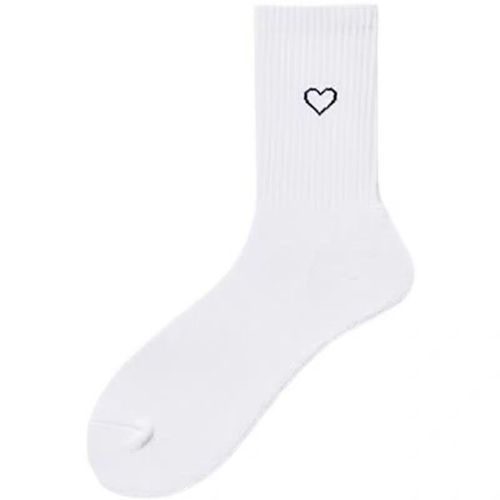 Love socks for men and women, mid-calf socks, trendy college style, autumn and winter mid-calf, INS Korean style, black and white thin model