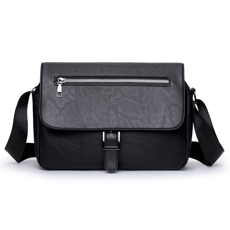 Men's Business Crossbody Bag, First-Layer Cowhide Shoulder Bag, Simple Commuter Bag, Large Capacity, Waterproof