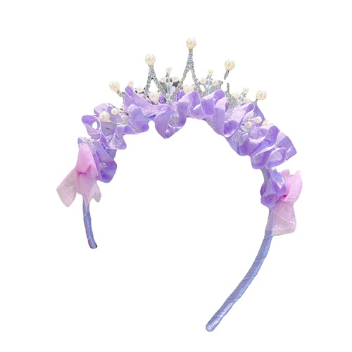 Korean style new organza pearl big crown children's hairband cute and exquisite little girl head buckle children's hair accessories